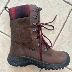 Keen Winter Buffalo Plaid Brown Boots